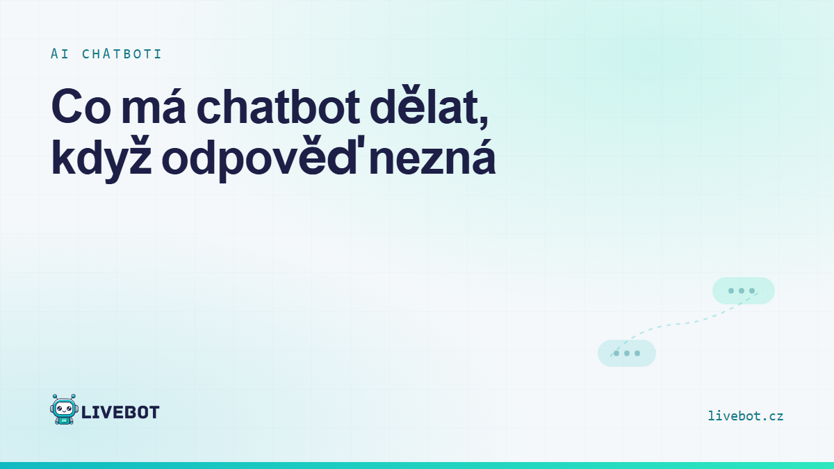 Grafická karta článku o tom, co má chatbot dělat, když odpověď nezná